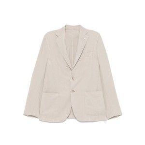Luigi Bianchi Single-Breasted Blazer In Light Beige With Classic Features - NWT